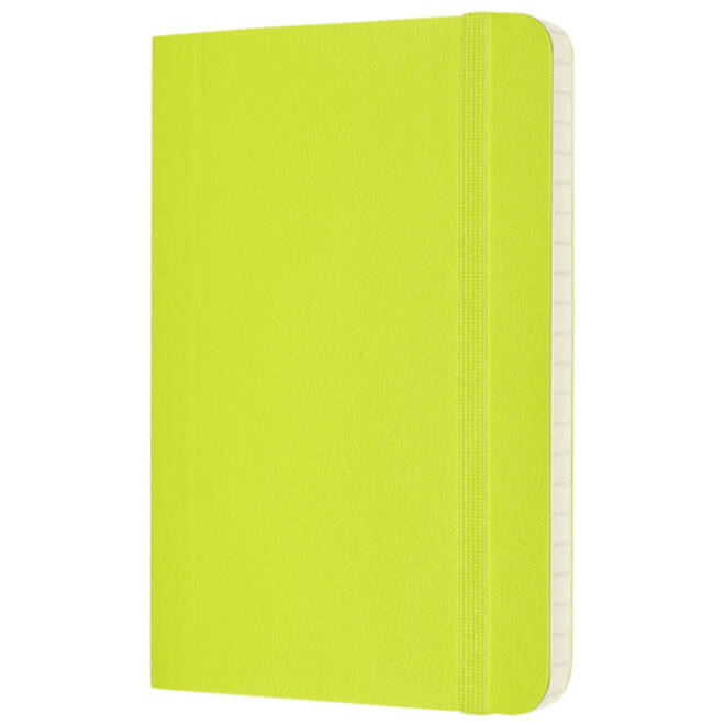 Notitieboek Moleskine pocket 90x140mm lijn soft cover lemon green