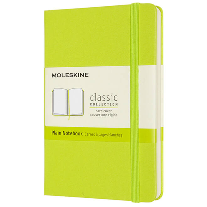 Notitieboek Moleskine pocket 90x140mm blanco hard cover lemon green