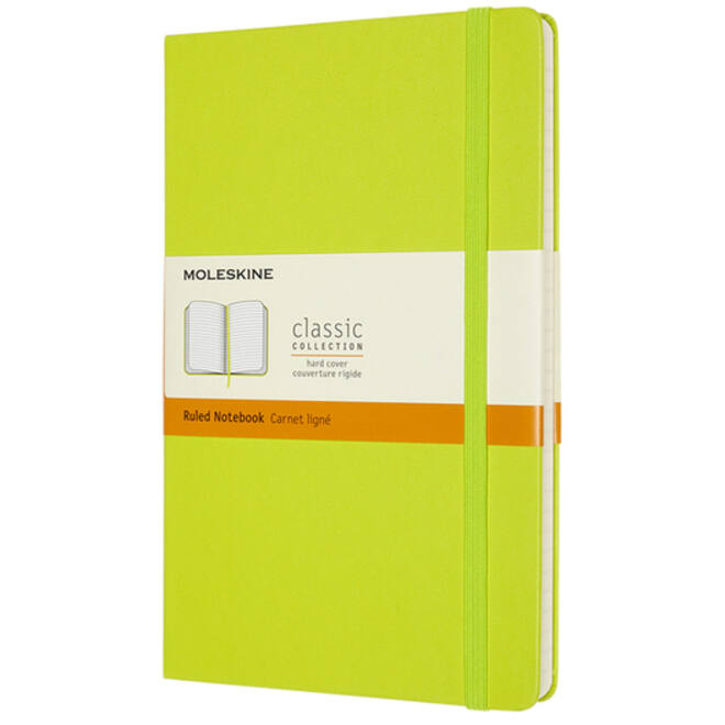 Notitieboek Moleskine large 130x210mm lijn hard cover lemon green