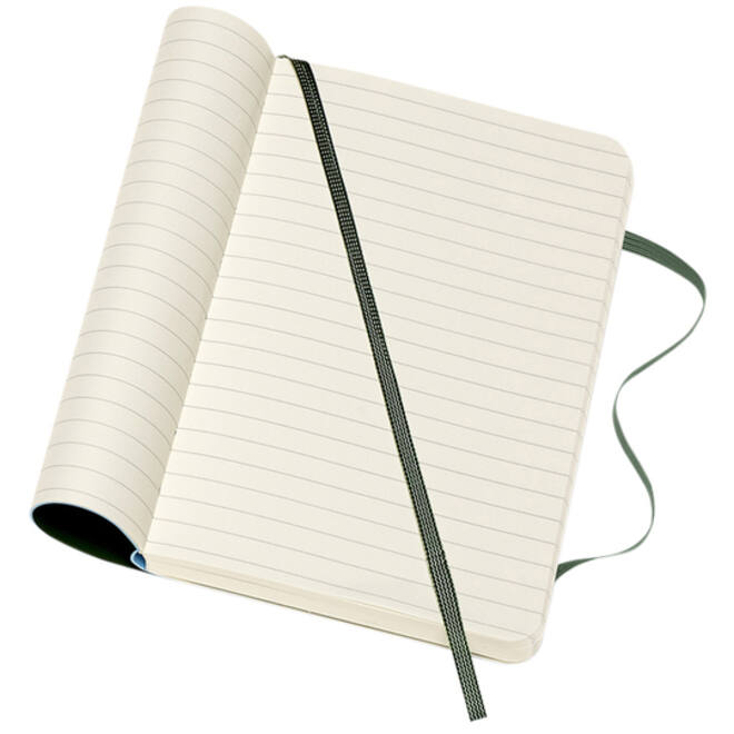 Notitieboek Moleskine pocket 90x140mm lijn soft cover myrtle green