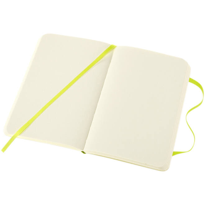 Notitieboek Moleskine pocket 90x140mm blanco soft cover lemon green