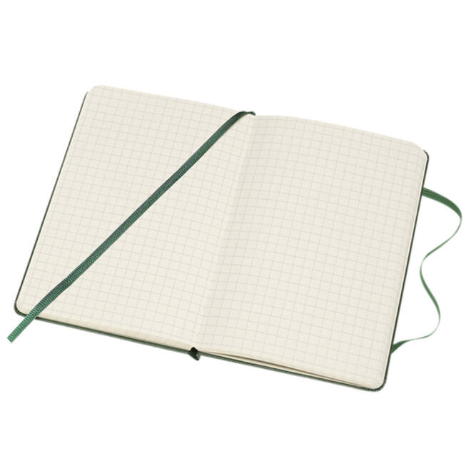 Notitieboek Moleskine pocket 90x140mm ruit 5x5mm hard cover myrtle green