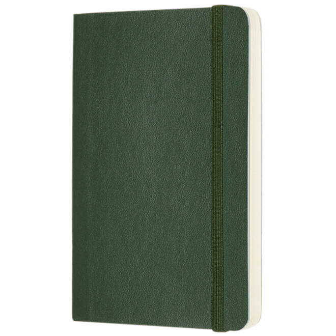Notitieboek Moleskine pocket 90x140mm blanco soft cover myrtle green