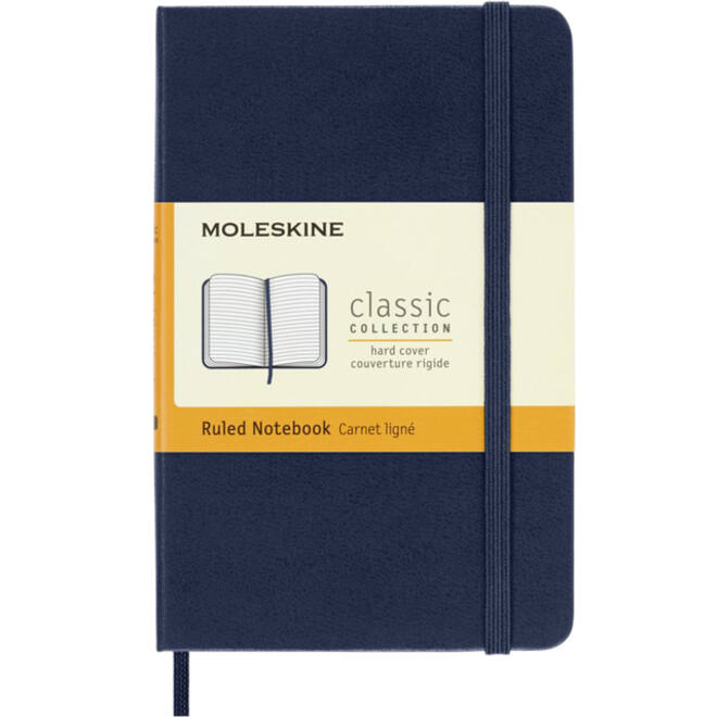 Notitieboek Moleskine pocket 90x140mm lijn hard cover sapphire blue