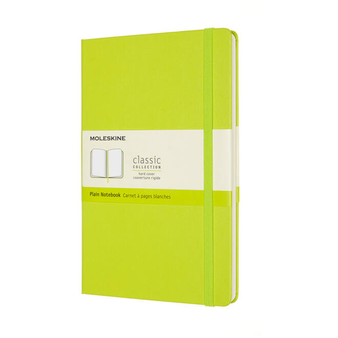 Notitieboek Moleskine large 130x210mm blanco hard cover lemon green