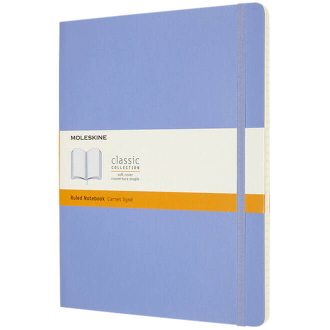 Notitieboek Moleskine XL 190x250mm lijn soft cover hydrangea blue