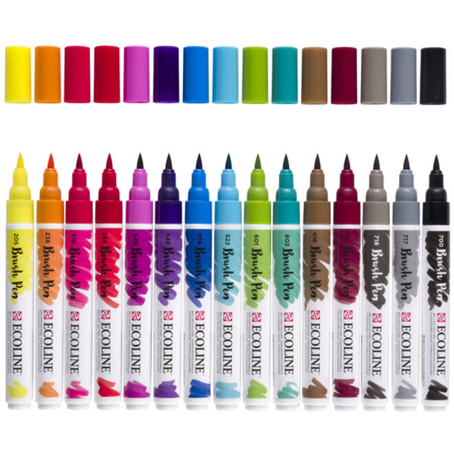Brushpen Talens Ecoline set á 15 kleuren