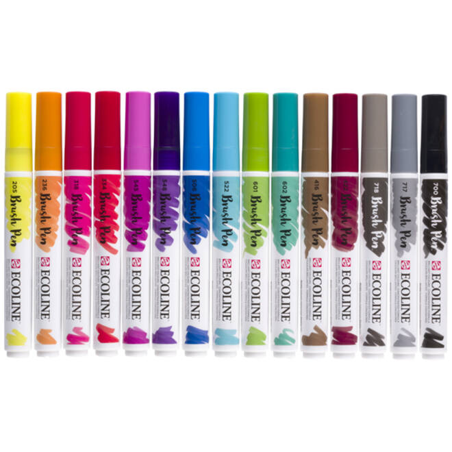 Brushpen Talens Ecoline set á 15 kleuren