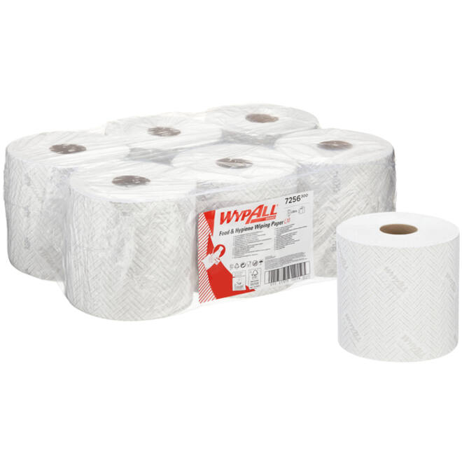 Poetsrol WypAll L10 1-laags 19,5cmx304m 800vel wit 7256