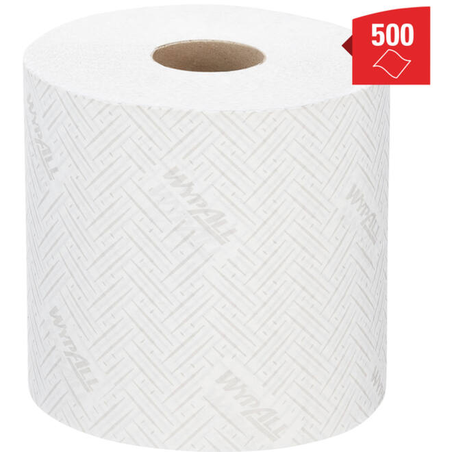 Poetsrol WypAll L10 1-laags 18,3cmx190m 500vel wit 7406