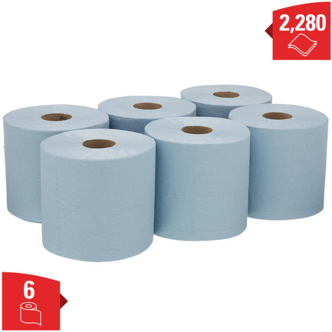 Poetsrol WypAll L20 2-laags 18,3cmx144m 380vel blauw 7302