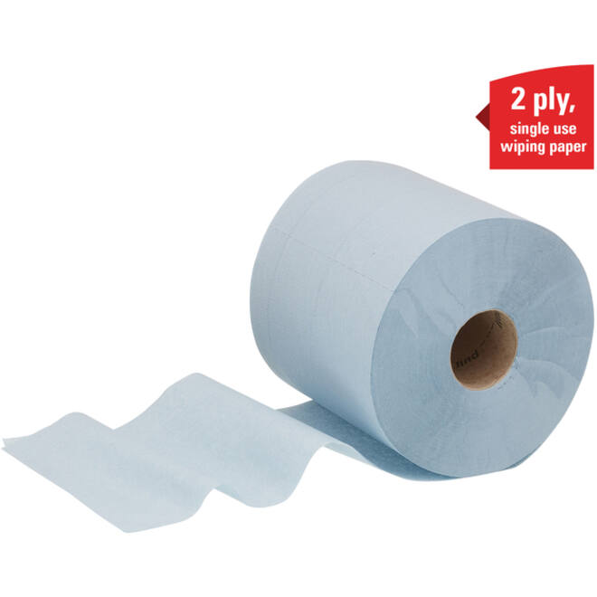 Poetsrol WypAll L20 2-laags 18,3cmx144m 380vel blauw 7302