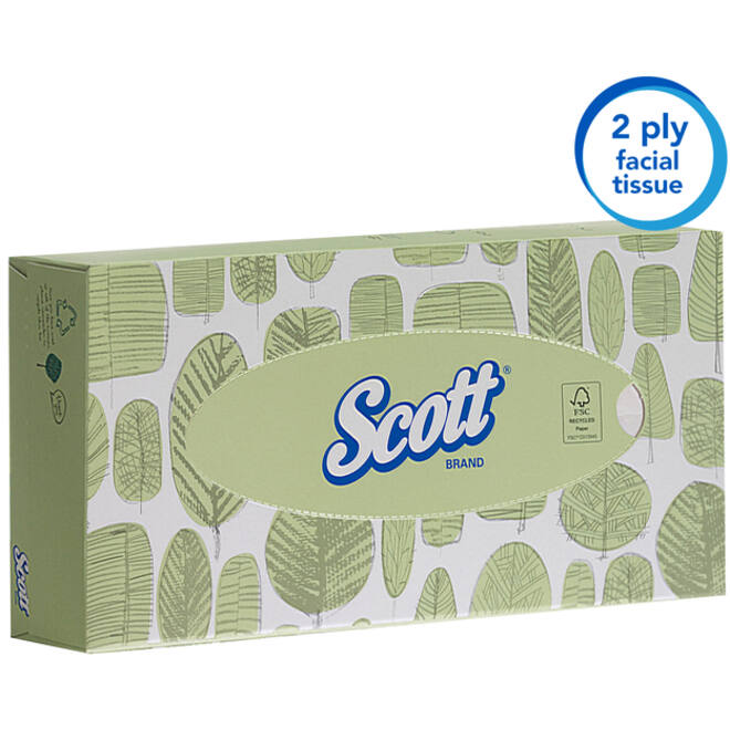Facial tissues Scott 2-laags standaard 21x100stuks wit 8837