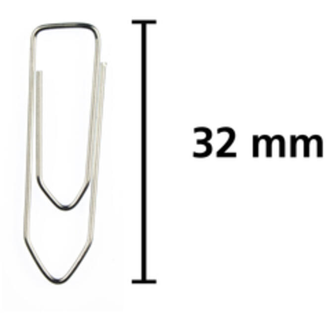 Paperclip Kangaro 32mm hoekig verzinkt doos à 100 stuks