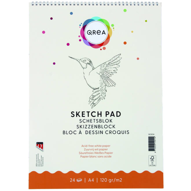 Schetsblok Qrea A4 24 vel 120gr spiraal