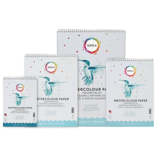 Aquarelblok Qrea A3 20vel 200gr spiraal