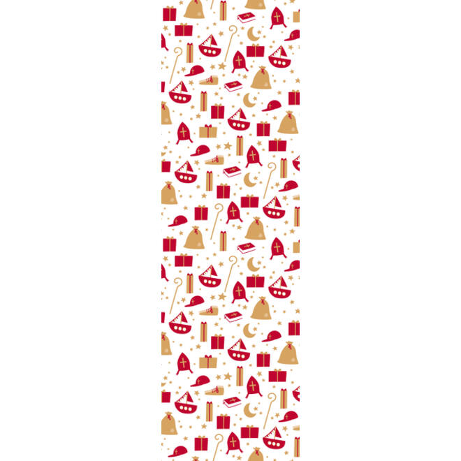 Inpakpapier Haza Sint 46.5x250cm doos à 100 stuks assorti