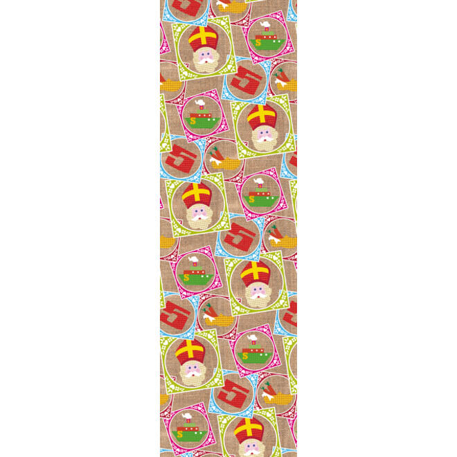 Inpakpapier Haza Sint 46.5x250cm doos à 100 stuks assorti