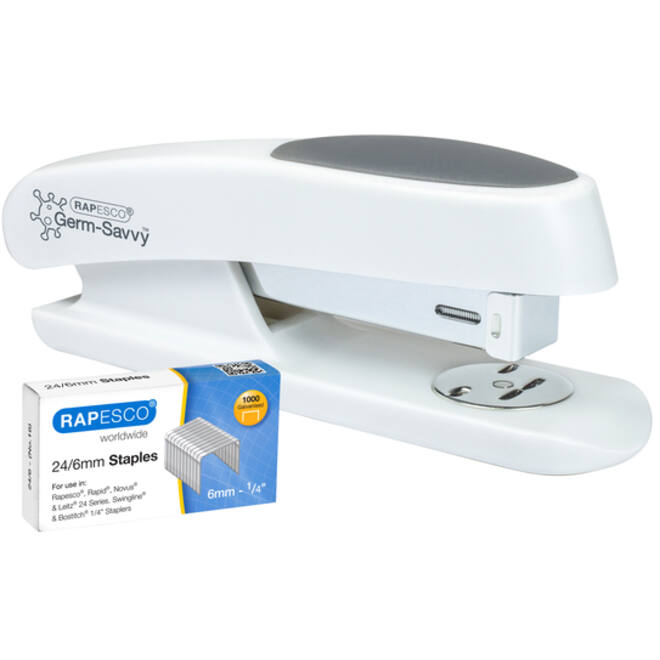 Nietmachine Rapesco Germ-Savvy ECO Sting Ray antibacterieel 24/6mm wit