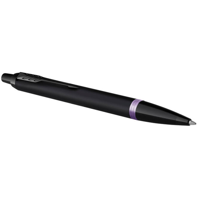 Balpen Parker IM black purple vibrant ring medium blister à 1 stuk
