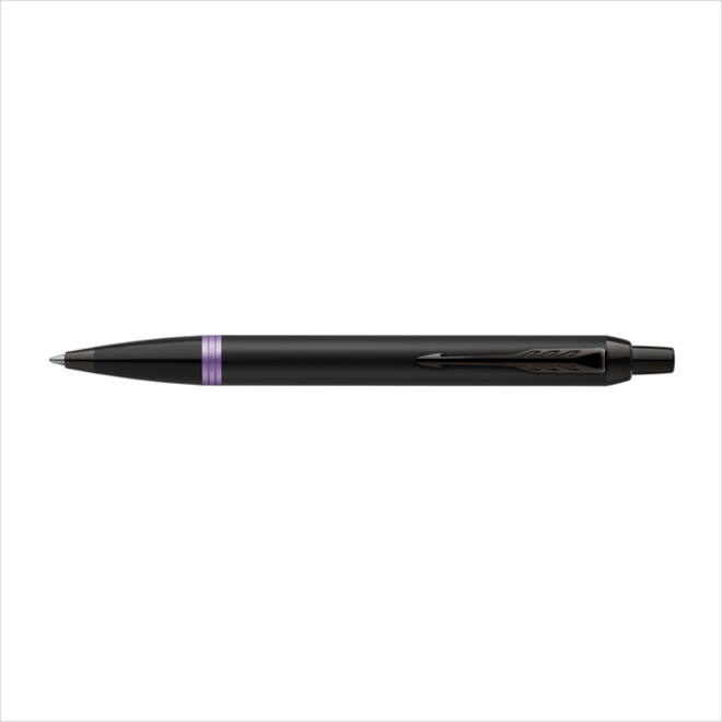 Balpen Parker IM black purple vibrant ring medium blister à 1 stuk