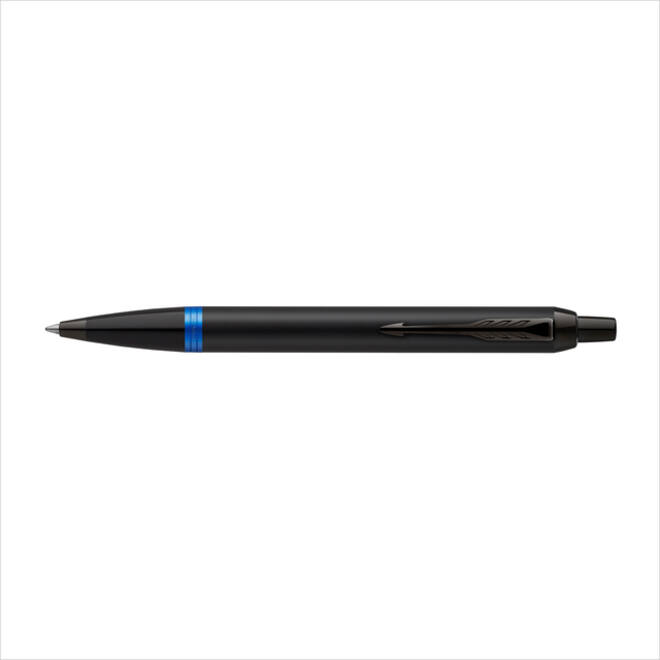 Balpen Parker IM black blue vibrant ring medium blister à 1 stuk
