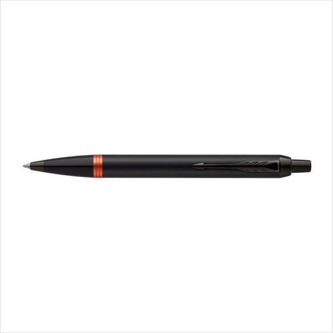 Balpen Parker IM black orange vibrant ring medium blister à 1 stuk