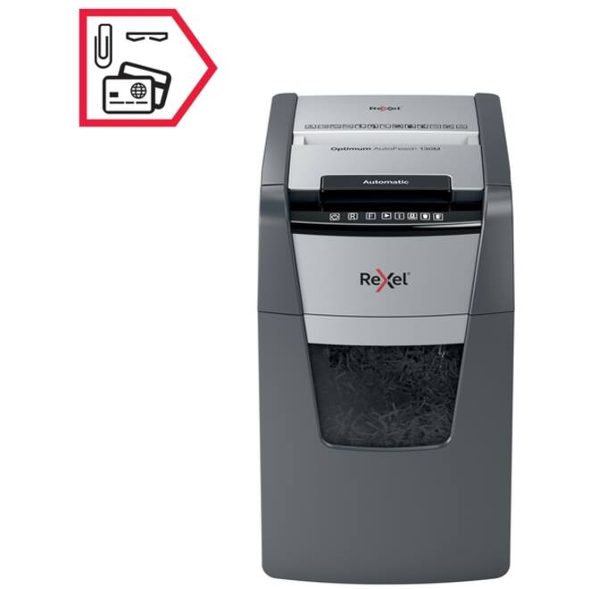 Papiervernietiger Rexel Optimum Auto+ 130M snippers 2x15mm
