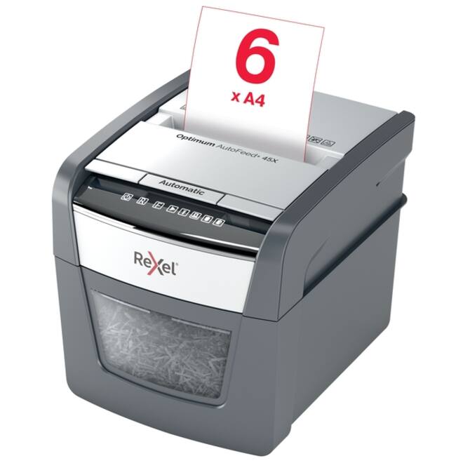 Papiervernietiger Rexel Optimum Auto+ 45X snippers 4x28mm