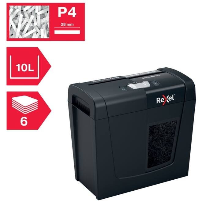 Papiervernietiger Rexel Secure X6 snippers 4x40mm