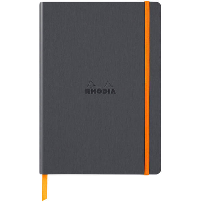Notitieboek Rhodia A5 lijn 80 vel 90gr titanium