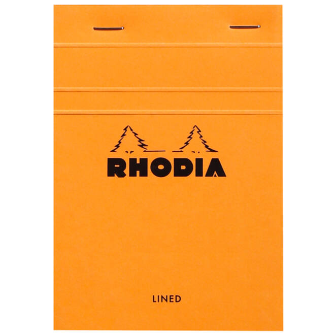 Schrijfblok Rhodia A6 lijn 80 vel 80gr oranje