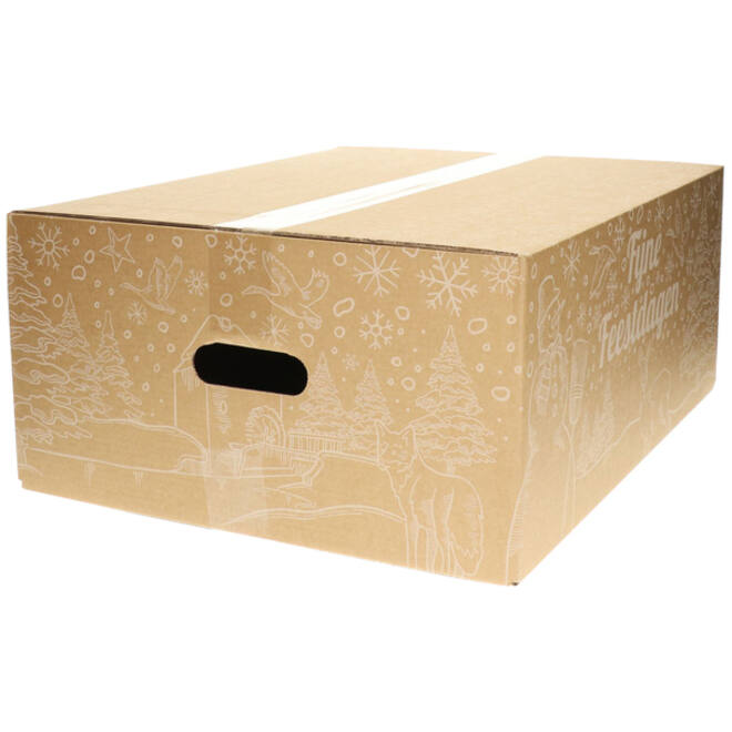 Kerstdoos IEZZY bedrukt Holland-2 390x290x250mm wit
