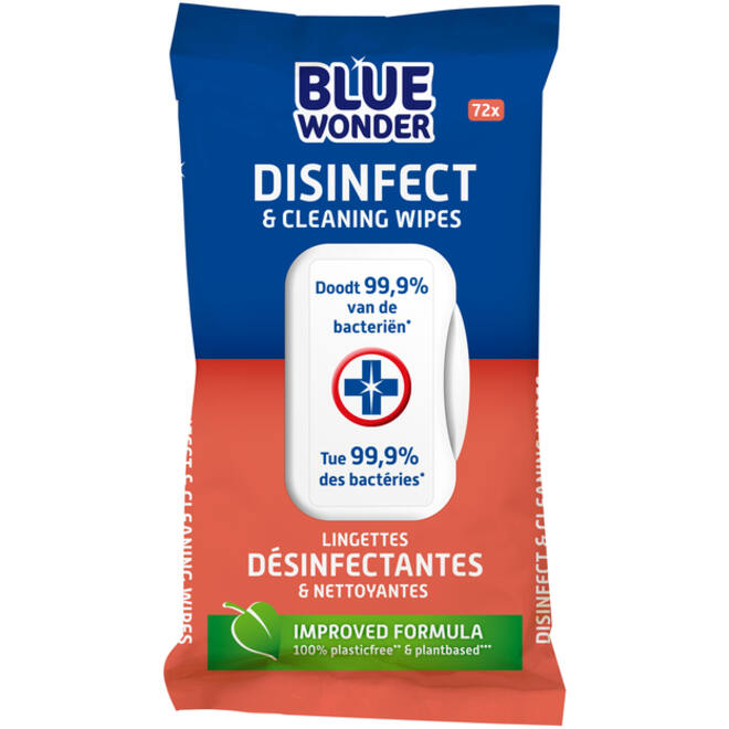 Desinfectiereinigerdoekjes Blue Wonder 72stuks