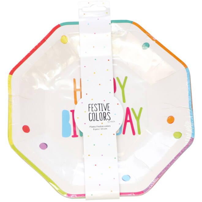 Borden Haza Festive Colors 23cm 8 stuks