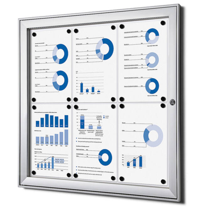 Vitrinebord Quantore luxe 6x A4 zilver
