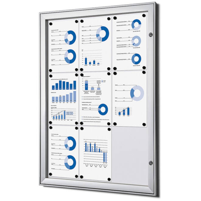 Vitrinebord Quantore luxe 9x A4 zilver