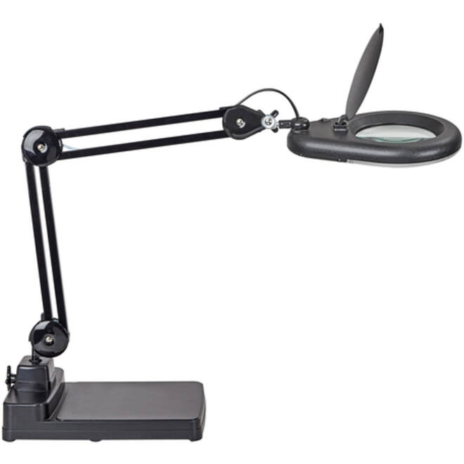 Loeplamp MAUL Viso LED met voet zwart