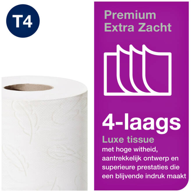 Toiletpapier Tork T4 premium extra zacht 4-laags 150 vel wit 110406