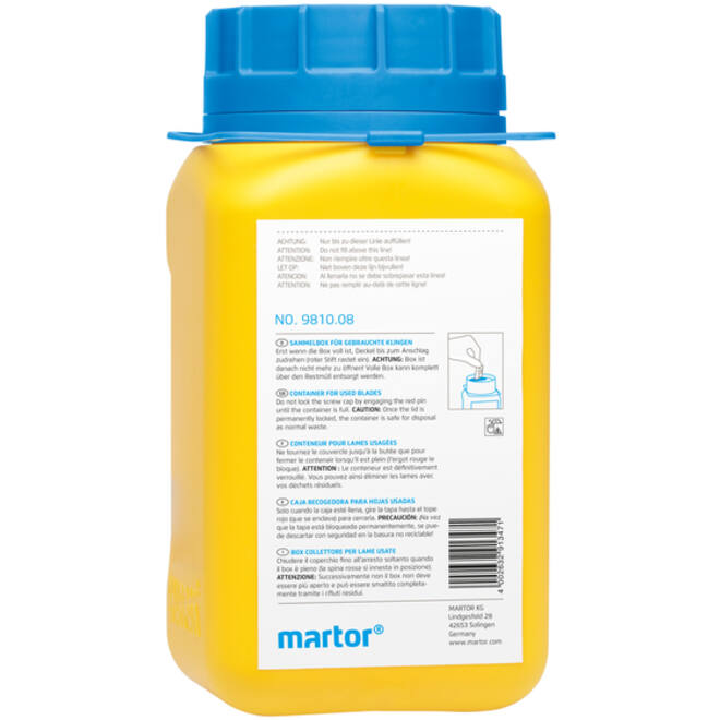 Verzameldoos Martor gebruikte mesjes geel