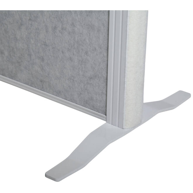 Scheidingswand MAUL akoestiek Uplight lichtgrijs wit frame op voet