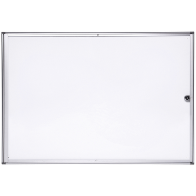 Binnenvitrine wand MAULextraslim whiteboard 8xA4 met slot