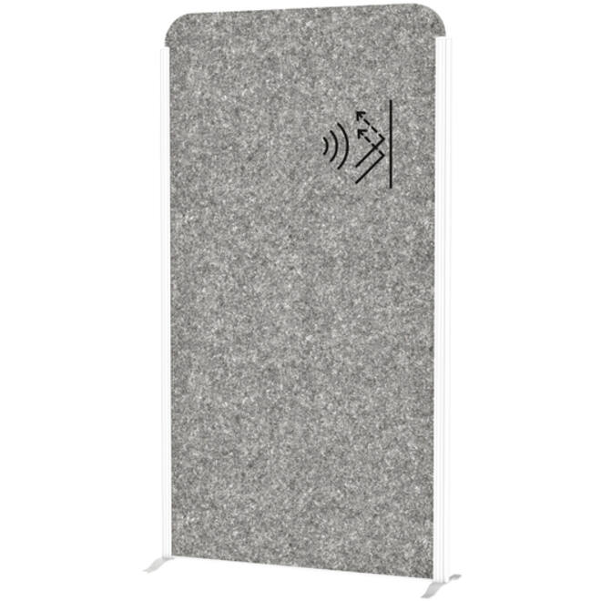 Scheidingswand MAUL akoestiek 100x180 antraciet voet wit frame