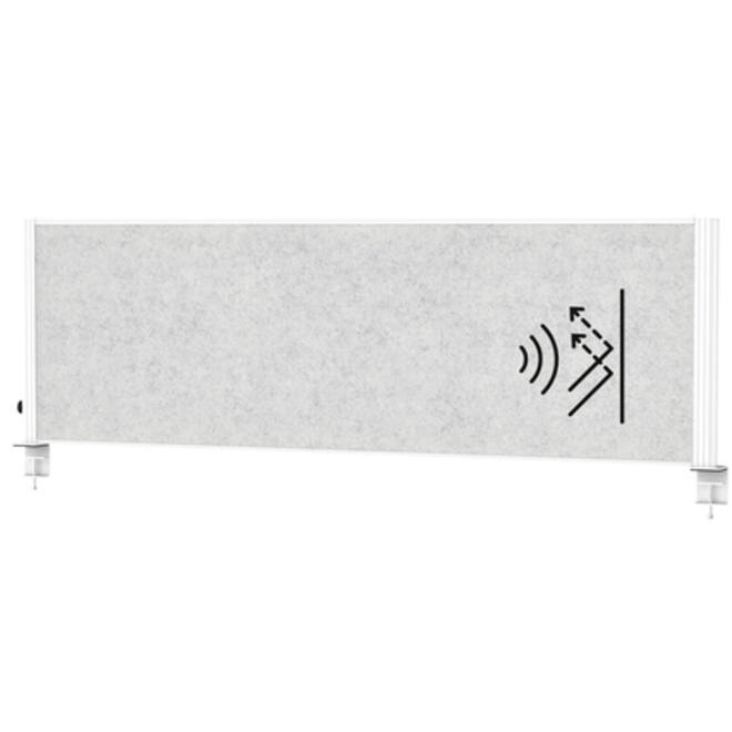 Scheidingswand MAUL akoestiek Uplight 120x50 lichtgrijs antrac.frame tafelklem