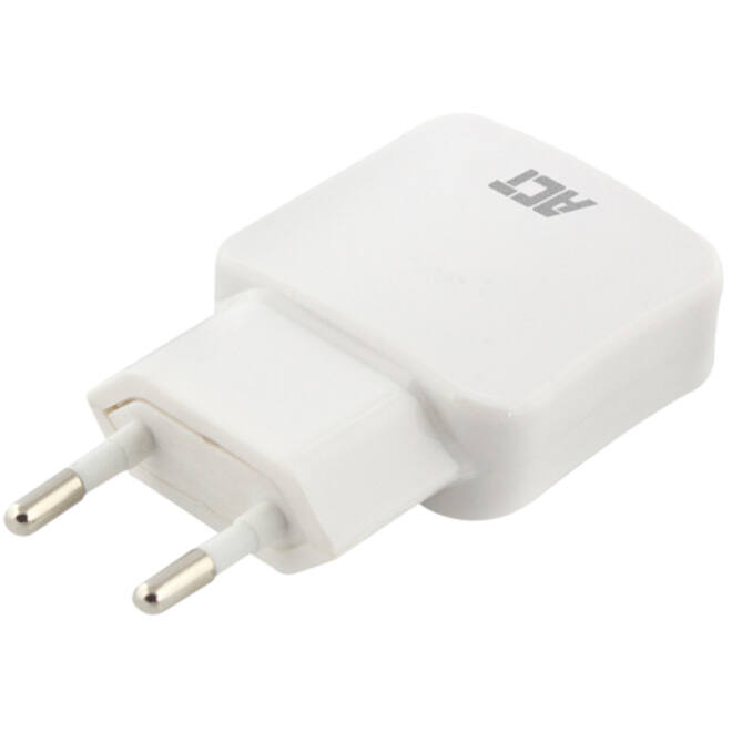 Oplader ACT USB 2 poorts 2.1A 12W wit
