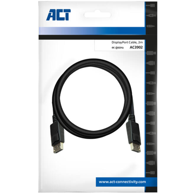 Kabel ACT DisplayPort 2 meter zwart