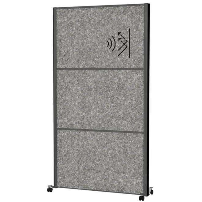 Scheidingswand MAUL akoestiek Uplight 100x180 donkergrijs antraciet frame mobiel