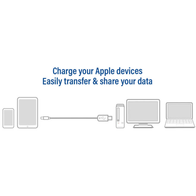 Kabel ACT USB 2.0 naar Lightning laad -en data 1 meter
