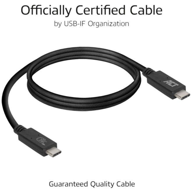 Kabel ACT USB-C USB 4 20Gbps Thunderbolt3 1 meter