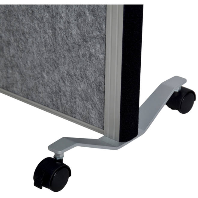 Scheidingswand MAUL akoestiek 100x180 2xdonker- 1xwhiteboard alum.frame mobiel